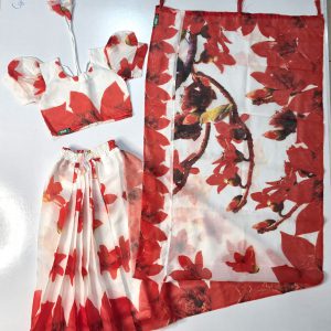 রেডি হাফ সিল্ক প্রিন্ট শাড়ি(Code 47)