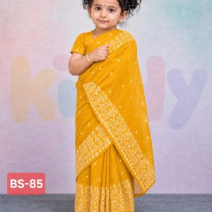বেবি রেডি হাফ সিল্ক প্রিন্ট শাড়ি (Code 85)