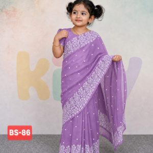 রেডি হাফ সিল্ক প্রিন্ট শাড়ি (Code 86)