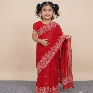 হাফ সিল্ক প্রিন্ট শাড়ি (Code 82)